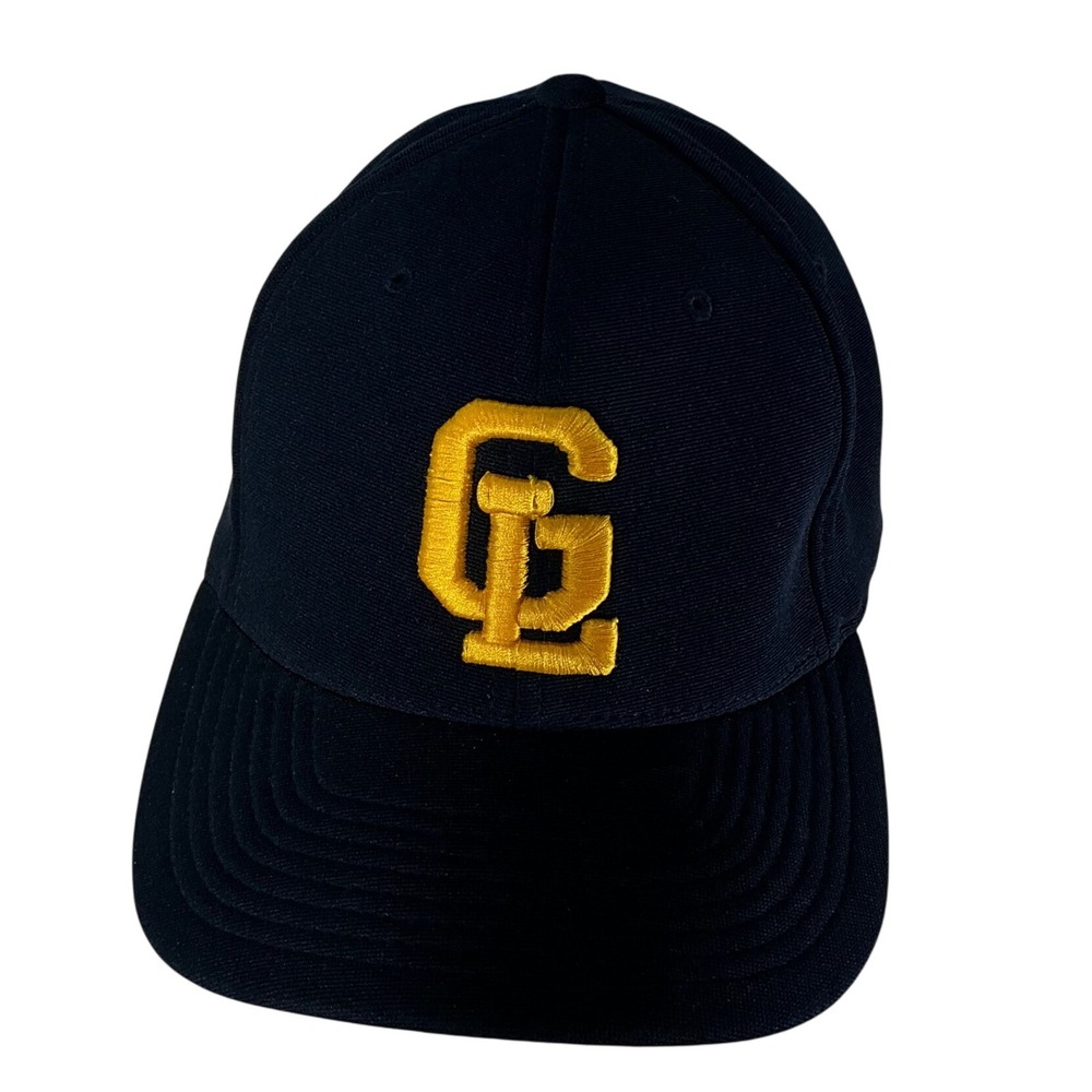 Fitted Baseball Cap L-XL 7 3/8-6 Black Gold Embroidered Logo‎ Hat